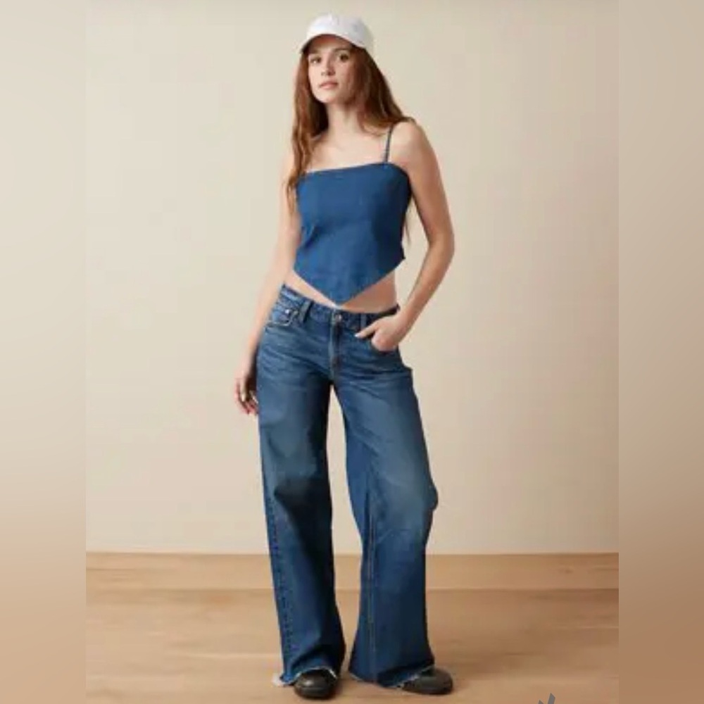 American Eagle strapless denim top